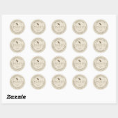 Ivory Honey Honeycomb Pattern met bijenlabel Ronde Sticker (Vel)