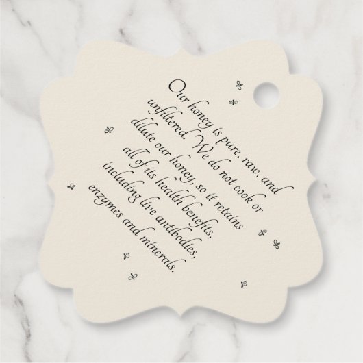 Ivory Honey Label (Fancy vierkant  kep bijen) (Achterkant)