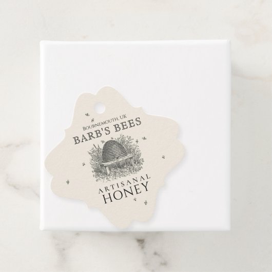 Ivory Honey Label (Fancy vierkant  kep bijen) (In situ)