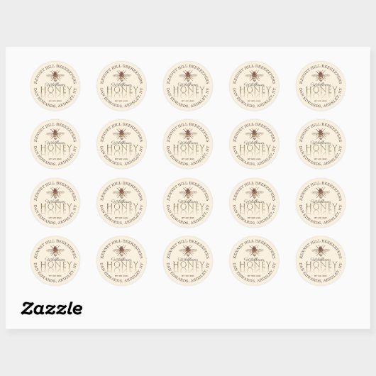Ivory Honey Reflected Gold Tekst Honeybee Label (Vel)