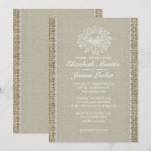 Ivory  huwelijksuitnodigingen kaart (Voorkant / Achterkant)