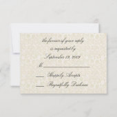 Ivory Lace Damask RSVP Note Card (Achterkant)