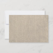 Ivory Lace et Burlap Look Wedding Carte RSVP (Dos)