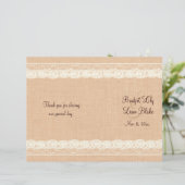 Ivory Lace & Light Burlap Programme de mariage (Debout devant)