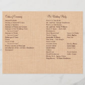 Ivory Lace & Light Burlap Wedding Programme (Achterkant)
