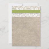 Ivory Lace Look Rustic Burlap Invitation - Olive (Dos)