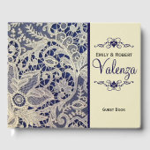 Ivory Lace Marine Bleu Mariage élégant | Livre d'i (Recto)
