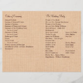  Ivory Lace & Medium Burlap Wedding Programme (Achterkant)