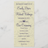 Ivory Lace Royal Navy Bleu Programme de mariage fo (Devant)