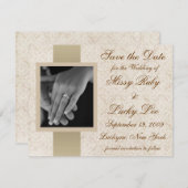 Ivory Lace Save the Date Aankondiging (Voorkant / Achterkant)
