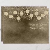 Ivory Lantern Folded Wedding Programme (Voorkant / Achterkant)