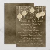 Ivory Lanterns Invitation de la douche nuptiale (Devant / Derrière)