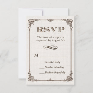 Ivory Linen Lijst RSVP Antwoord
