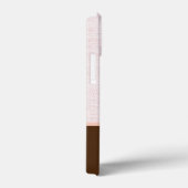 Ivory Linen Woven Fabric, Roze & Bruin Kleurblok Case-Mate iPhone Case (Achterkant / Rechts)