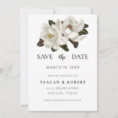 Ivory Magnolia blosans Save The Date (Voorkant)