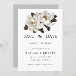 Ivory Magnolia blosans Save The Date