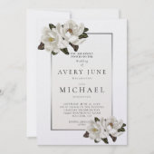 Ivory Magnolia fleurit Invitation (Devant)