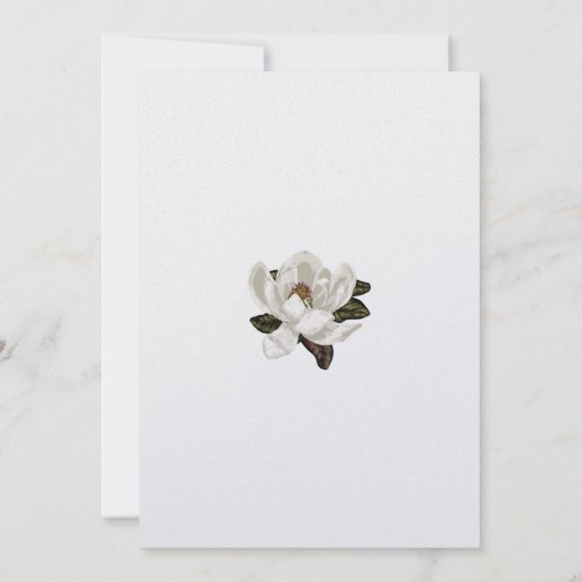 Ivory Magnolia fleurit Invitation (Dos)