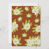 Ivory Magnolia Flower Rusty Wedding Kaart (Achterkant)
