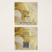 Ivory Marble and Gold Glitter Salon Business Card (Devant & derrière)