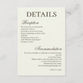 Ivory Minimalist Boho Script Wedding Details Informatiekaartje (Voorkant)