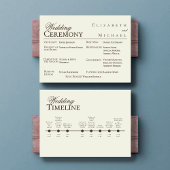 Ivory Minimalist Boho Wedding Program Timeline Menu