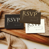 Ivory Minimalist Boho Wedding RSVP Response Card Informatiekaartje