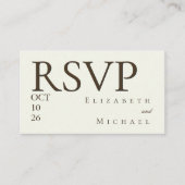 Ivory Minimalist Boho Wedding RSVP Response Card Informatiekaartje (Voorkant)