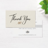 Ivory Minimalist Botanical Thank You Discount Card (Bureau)