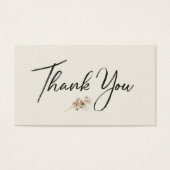 Ivory Minimalist Botanical Thank You Discount Card (Devant)