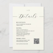 Ivory Minimalist Modern Elegant QR Code Wedding Kaart (Achterkant)