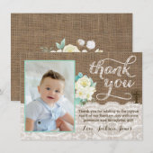 Ivory Mint Baptism of 1st Commune Hartelijk dank Bedankkaart (Voorkant / Achterkant)