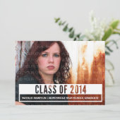 Ivory Modern Cut Out Grad Invitation (Debout devant)