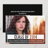 Ivory Modern Cut Out Grad Invitation (Devant / Derrière)