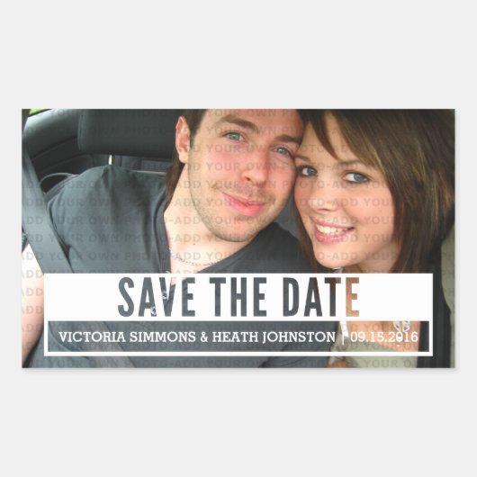 Ivory Modern Cut Out Save the Date Stickers (Devant)