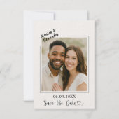 Ivory modern photo wedding luxury Save the Date (Devant)