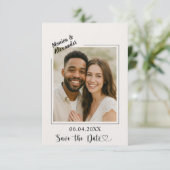 Ivory modern photo wedding luxury Save the Date (Debout devant)