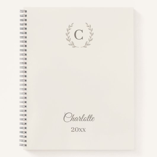 Ivory Monogram Personalized Quiet Luxury Journal (Devant)