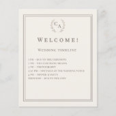 Ivory monogrammed wedding program flyer (Voorkant)