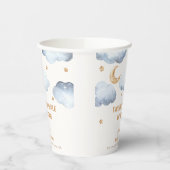 Ivory Moon Stars Twinkle Boy Baby shower Papieren Bekers (Links)