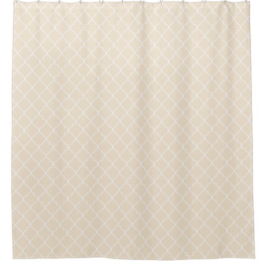 Ivory Moroccan Quatrefoil Pattern Douchegordijn (Voorkant)