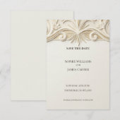 Ivory Nouveau Éventail Save The Date (Devant / Derrière)
