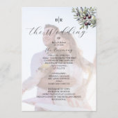 Ivory Olive Monogram Photo Wedding Program Programma (Voorkant)