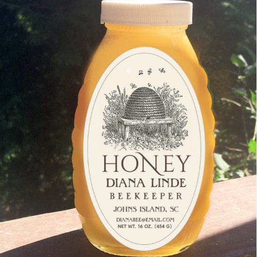 Ivory Oval & Queenline Étiquette de miel (Vintage 