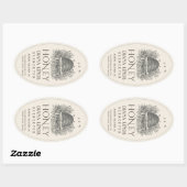 Ivory Oval & Queenline Étiquette de miel (Vintage  (Feuille)