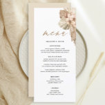 Ivory Pampas Grass Bohemian Wedding Menus<br><div class="desc">Boho Pampas Grass Earthy Wedding Menus Wedding Menus,  Rustic Wedding Menu,  Floral Wedidng Menu,  Wedding Table Menu</div>