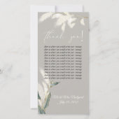 Ivory Pampas Grass Tafel instellen Dank u kaarten (Voorkant)