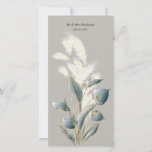 Ivory Pampas Table Grass Définition Merci Cartes (Dos)