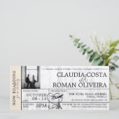 Ivory Paris Mariage Boarding Pass Invitation (Debout devant)