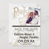 Ivory Paris Paspoort Save the Date Kaart (Achterkant)